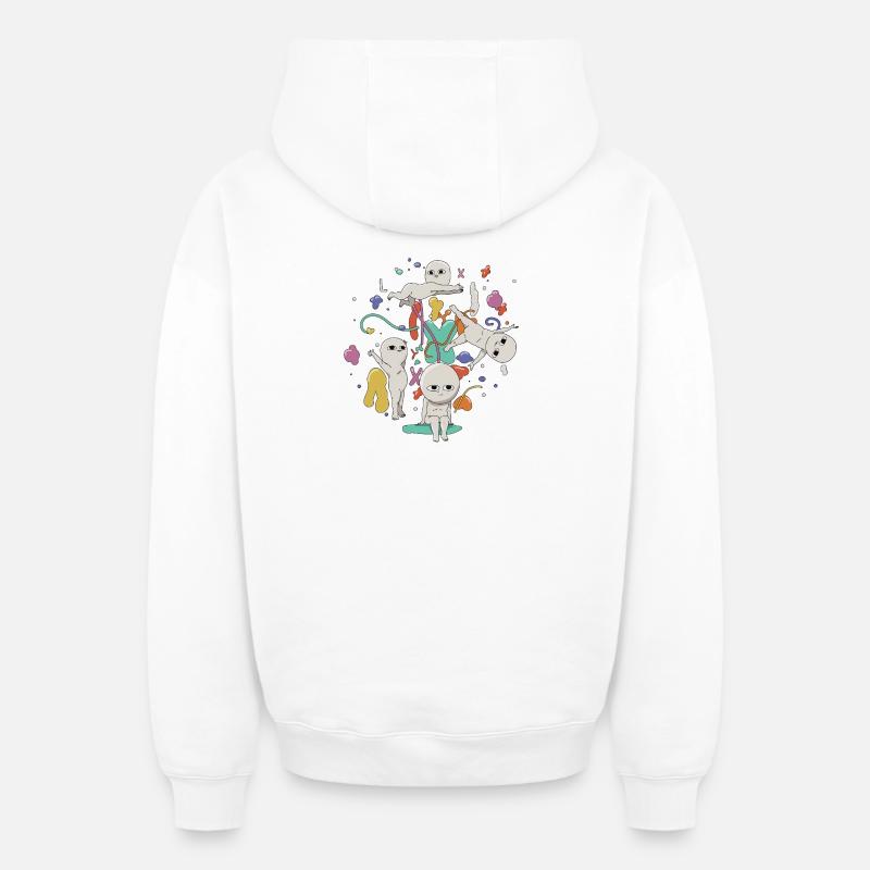 Hallucination - Sweat à capuche unisexe zippé oversize épais SPREAD - blanc