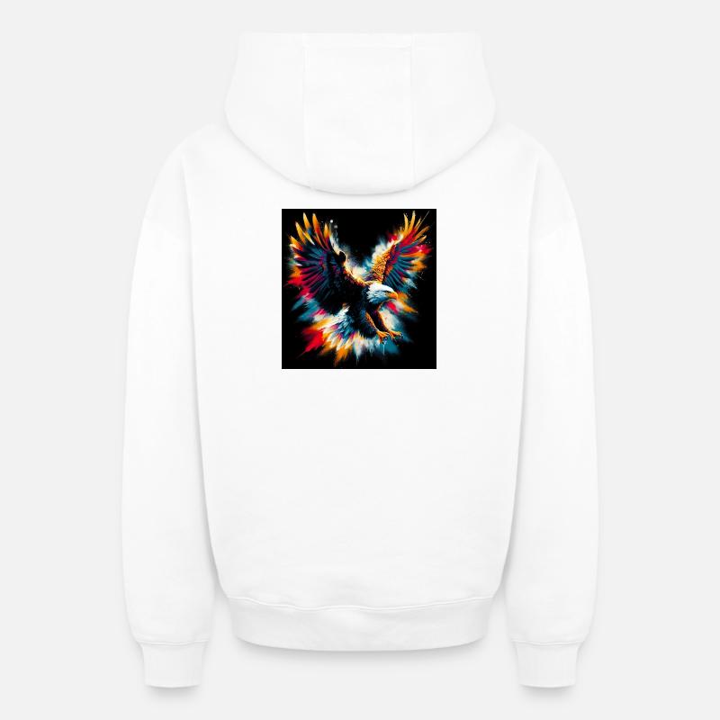 aigle - Sweat à capuche unisexe zippé oversize épais SPREAD - blanc