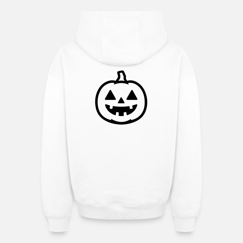 Citrouille - Sweat à capuche unisexe zippé oversize épais SPREAD - blanc