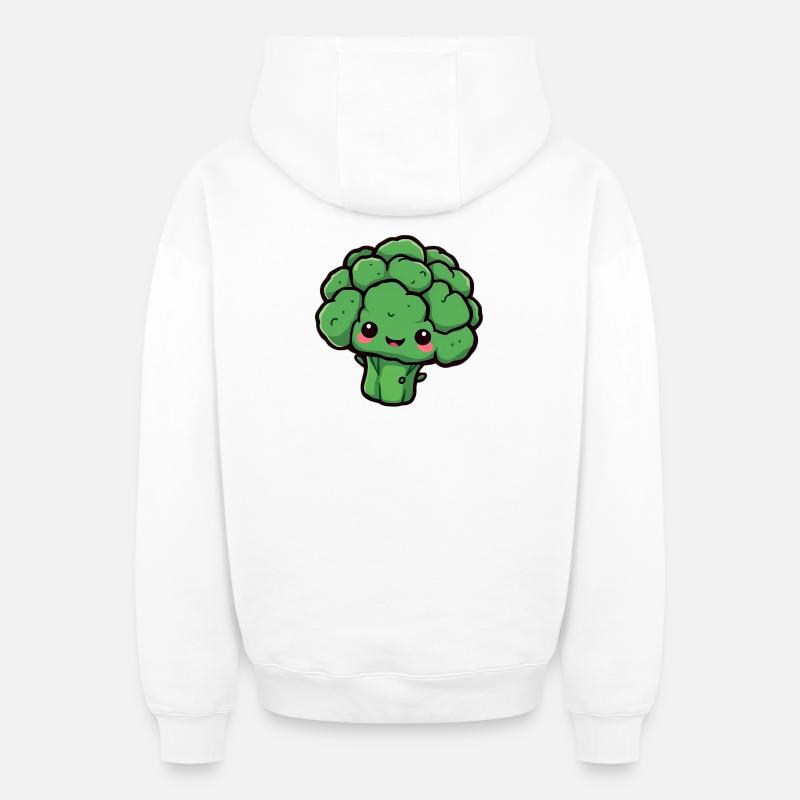 Brocoli - Sweat à capuche unisexe zippé oversize épais SPREAD - blanc