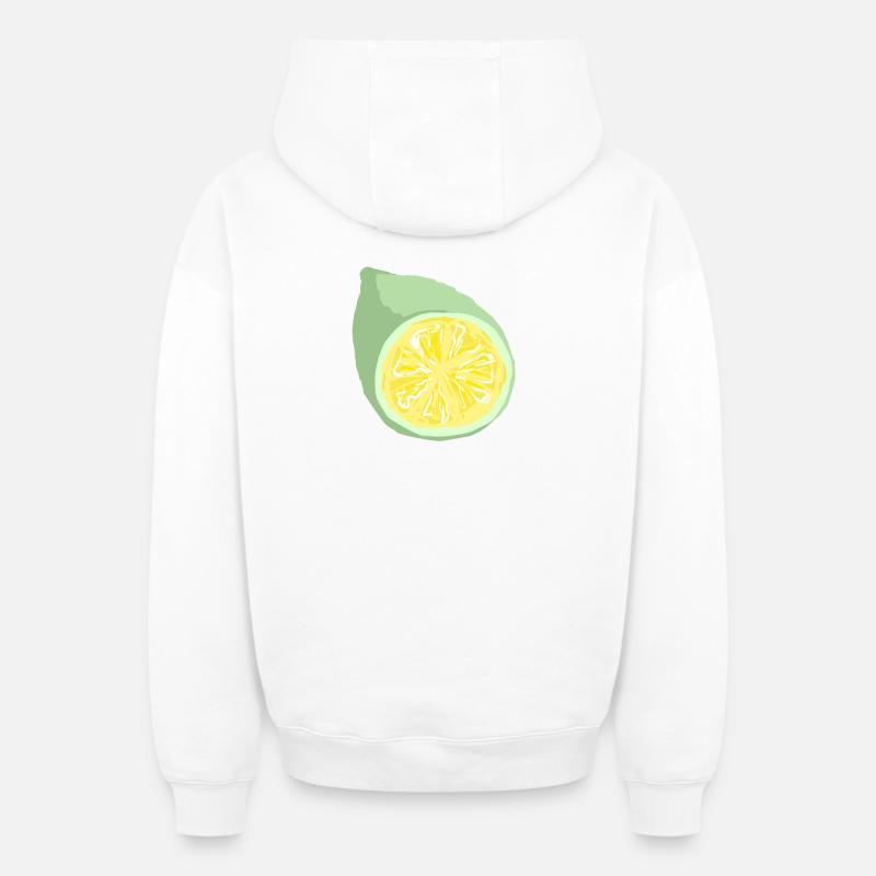 Tranche d’agrumes abstrait - Sweat à capuche unisexe zippé oversize épais SPREAD - blanc