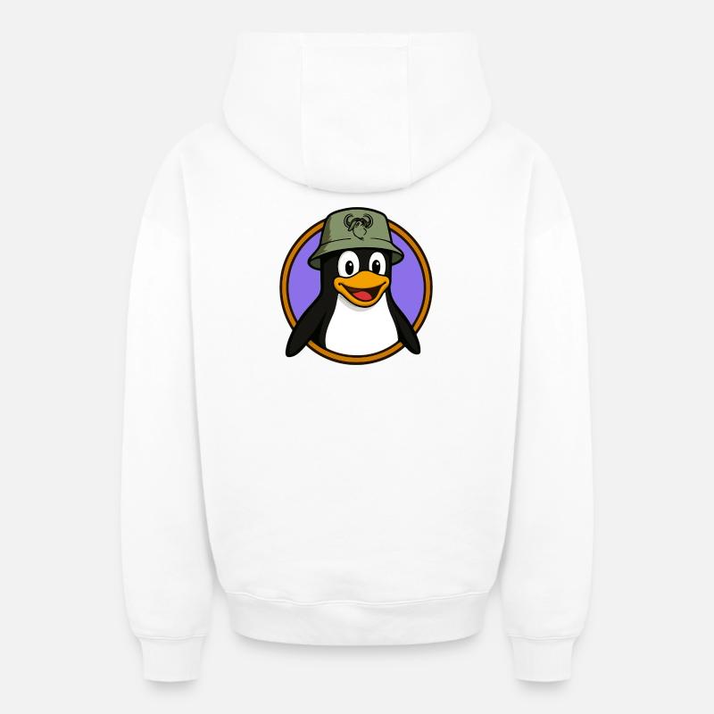 Tux Linux + GNU Hut - Oversized Heavyweight Unisex Zip Hoodie - Weiß