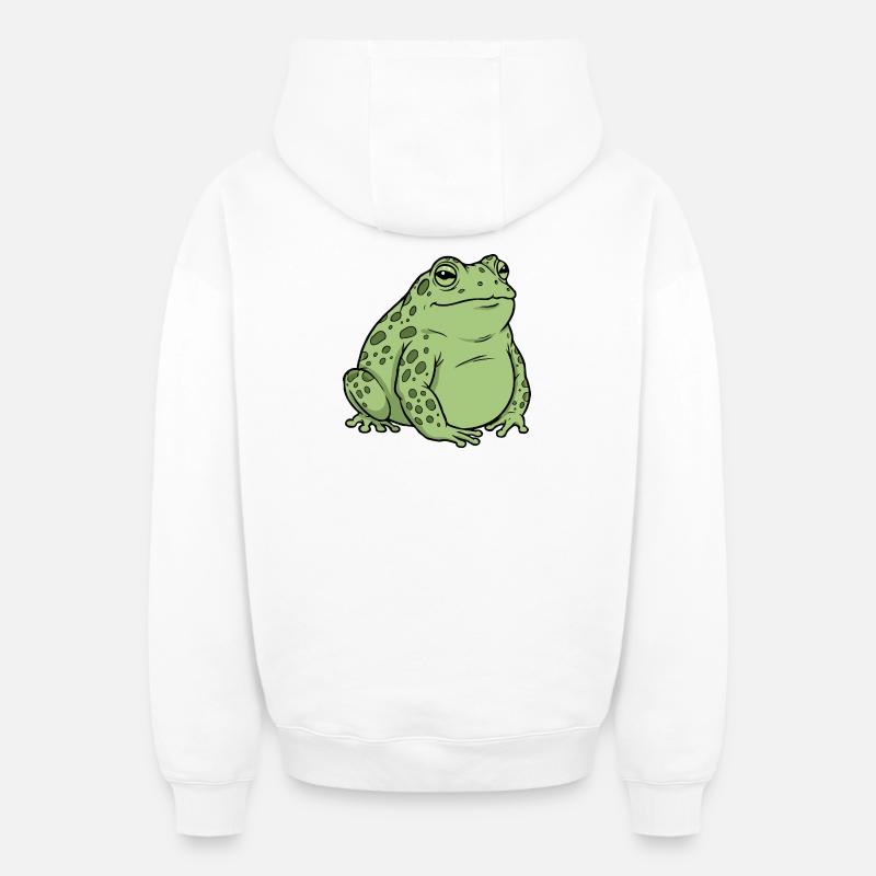Fat toad - Oversized Heavyweight Unisex Zip Hoodie - white