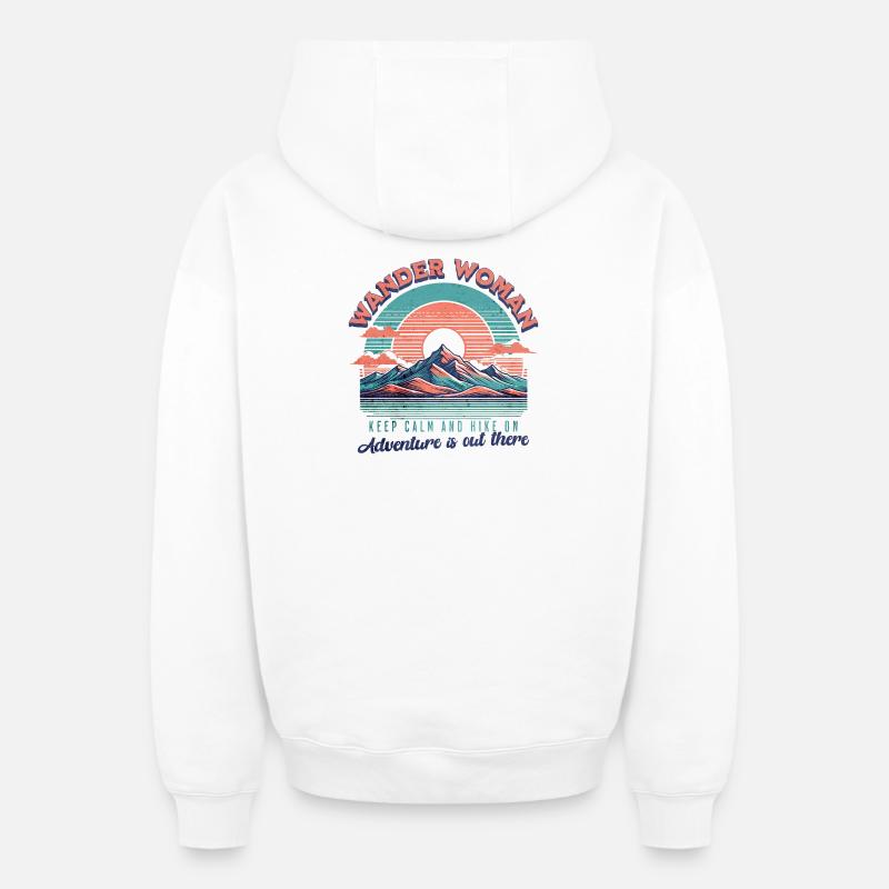 Wander_Woman - Sweat à capuche unisexe zippé oversize épais SPREAD - blanc