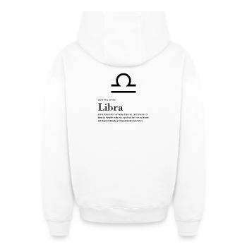 Libra - Zodiac sign - Oversized Heavyweight Unisex Zip Hoodie - white - Back - AI Model Male 178 light (178cm)