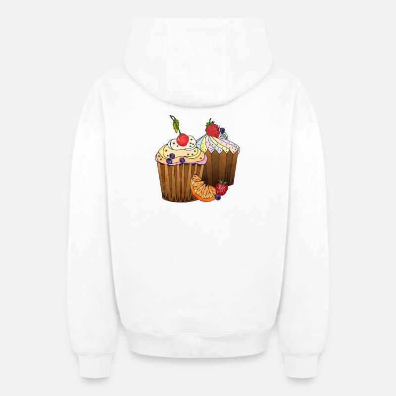 Gâteaux - Sweat à capuche unisexe zippé oversize épais SPREAD - blanc