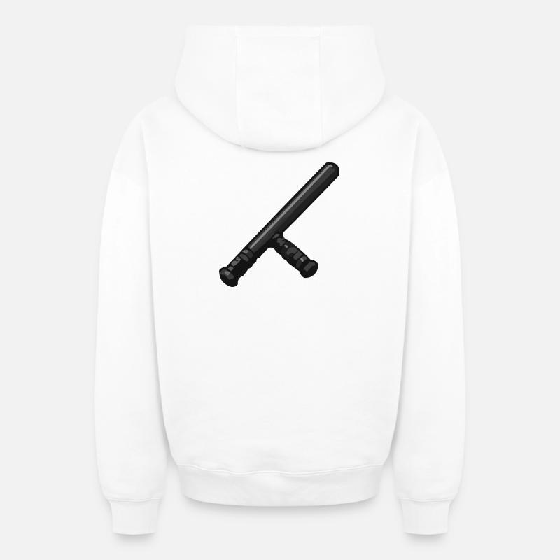 Dark Baton Graphic - Sweat à capuche unisexe zippé oversize épais SPREAD - blanc