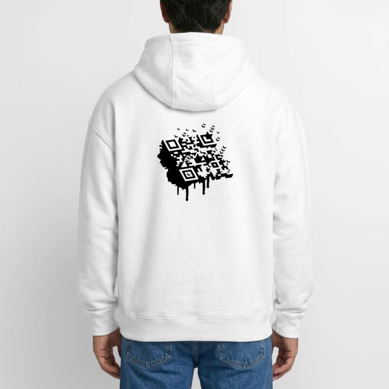 A 3D bar code as a graffiti Oversized Heavyweight Unisex Zip Hoodie