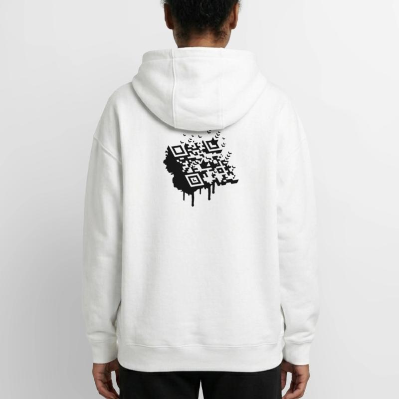 A 3D bar code as a graffiti Oversized Heavyweight Unisex Zip Hoodie