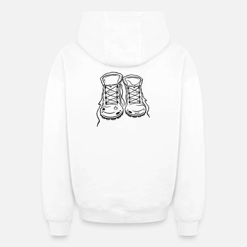 Bottes de randonnée - Sweat à capuche unisexe zippé oversize épais SPREAD - blanc