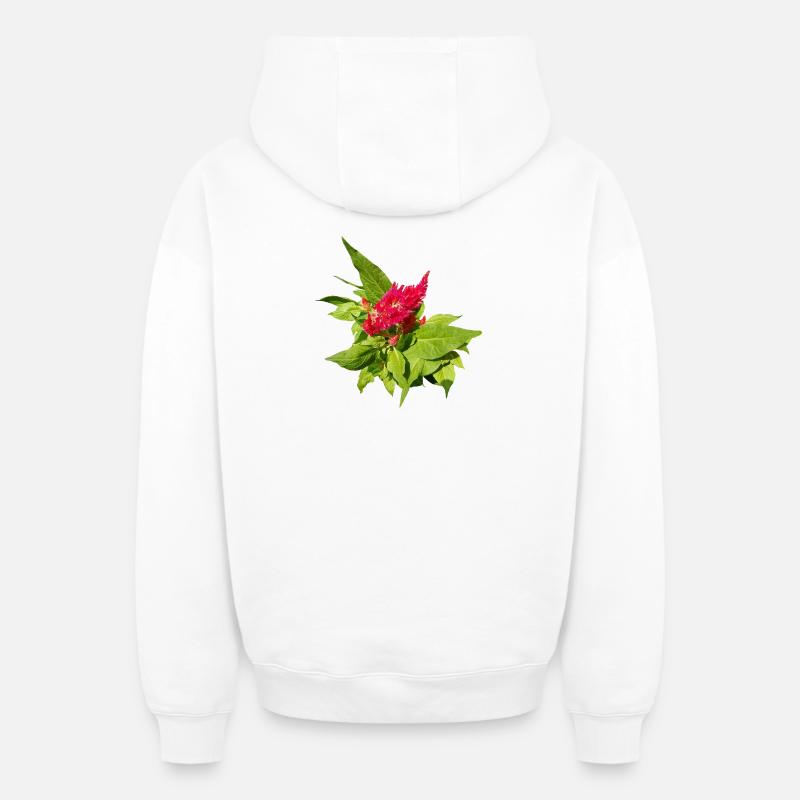 CÉLOSIA ROUGE - Sweat à capuche unisexe zippé oversize épais SPREAD - blanc