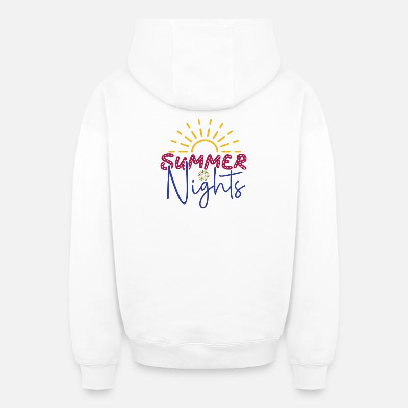 Nuits d’été - Sweat à capuche unisexe zippé oversize épais SPREAD - blanc
