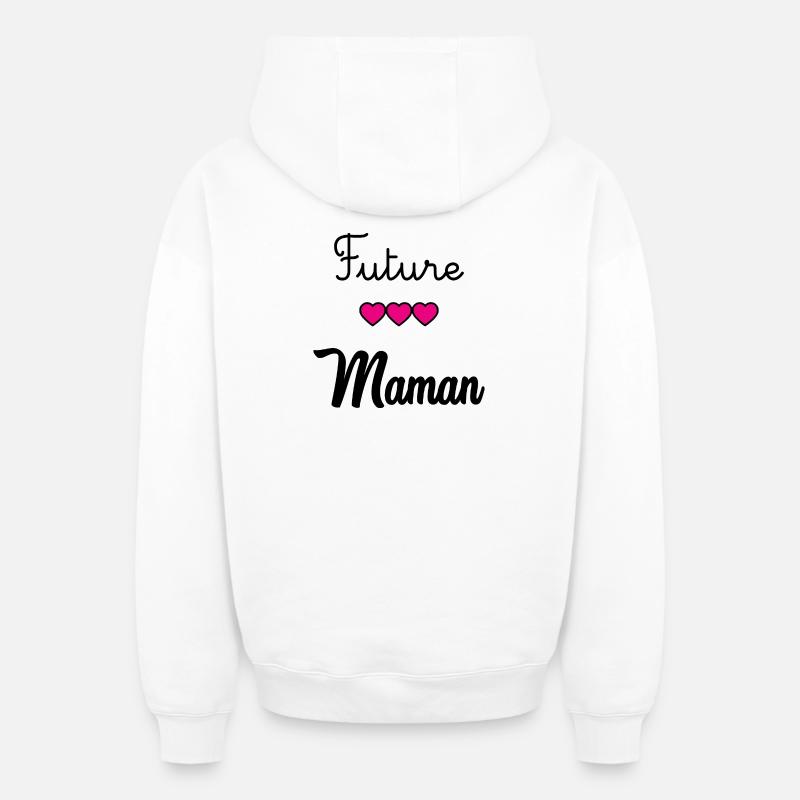WERDENDE MAMA - Oversized Heavyweight Unisex Zip Hoodie - Weiß
