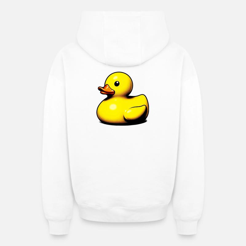 Caneton Canard Canard - Sweat à capuche unisexe zippé oversize épais SPREAD - blanc