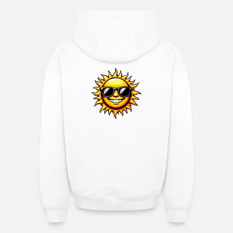 Soleil - Sweat à capuche unisexe zippé oversize épais SPREAD - blanc