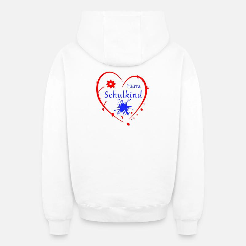 Hourra l’écolier - Sweat à capuche unisexe zippé oversize épais SPREAD - blanc