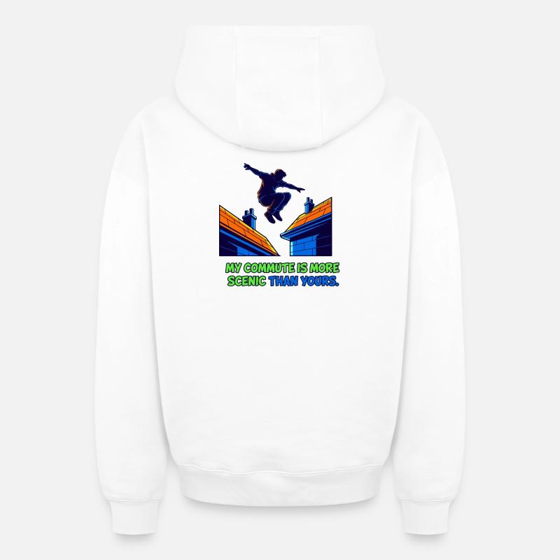 Mon trajet panoramique - Sweat à capuche unisexe zippé oversize épais SPREAD - blanc