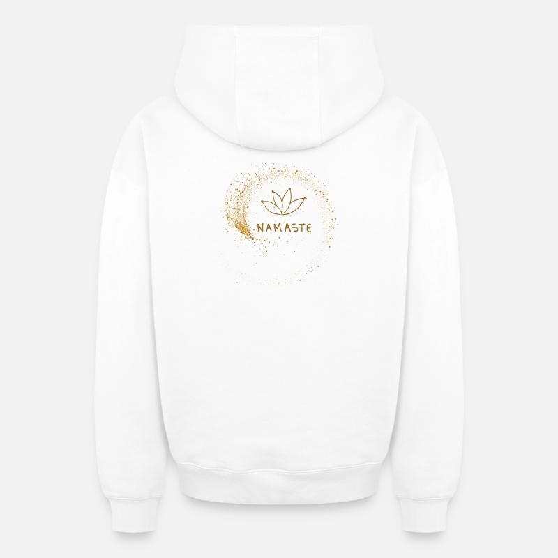 Namasté - Sweat à capuche unisexe zippé oversize épais SPREAD - blanc