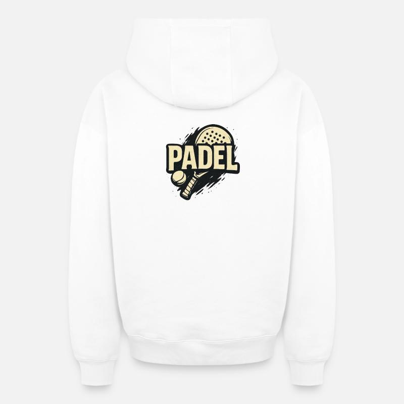 Padel Kraft Logo - Sweat à capuche unisexe zippé oversize épais SPREAD - blanc