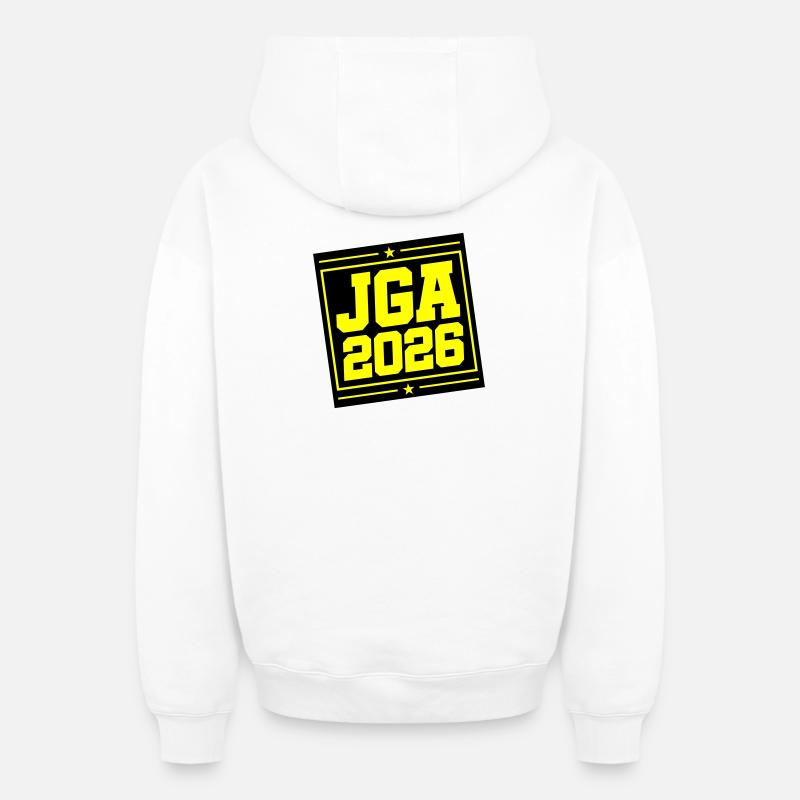 JGA 2026 - Sweat à capuche unisexe zippé oversize épais SPREAD - blanc