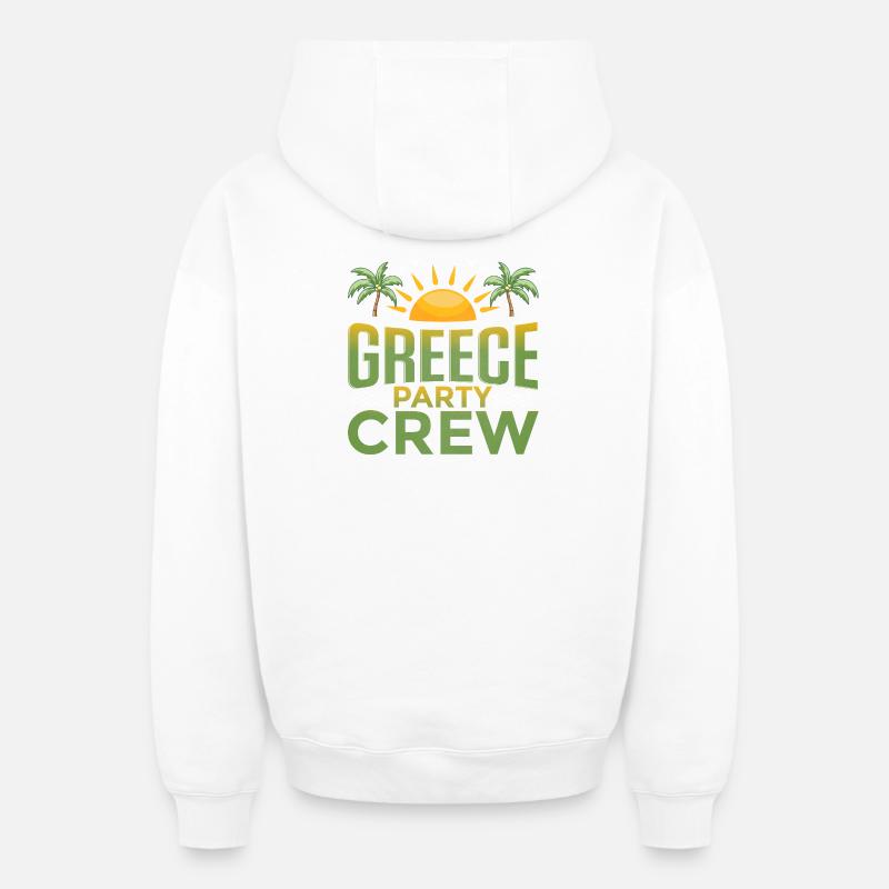 Équipe du parti grec - Sweat à capuche unisexe zippé oversize épais SPREAD - blanc
