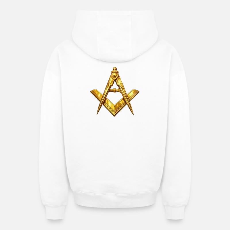 Franc-maçonnerie - Sweat à capuche unisexe zippé oversize épais SPREAD - blanc