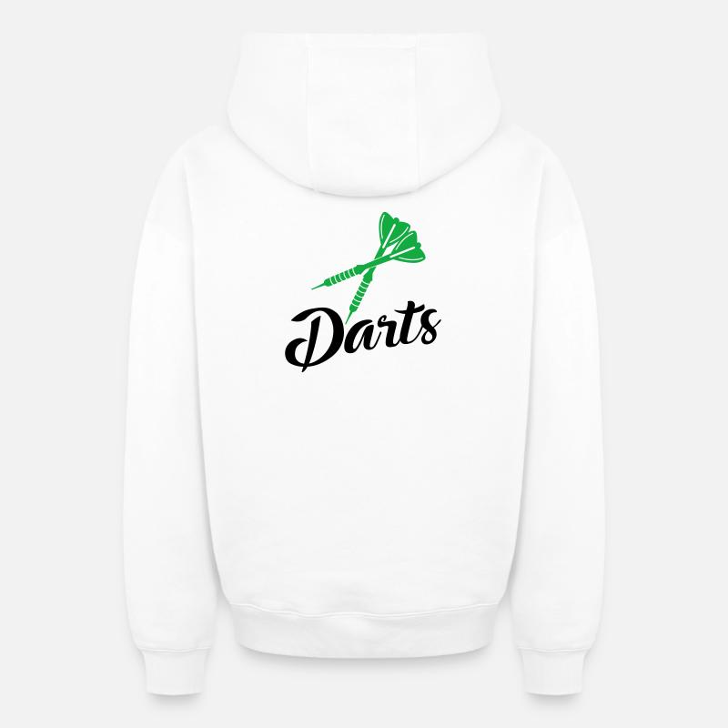 fléchettes - Sweat à capuche unisexe zippé oversize épais SPREAD - blanc
