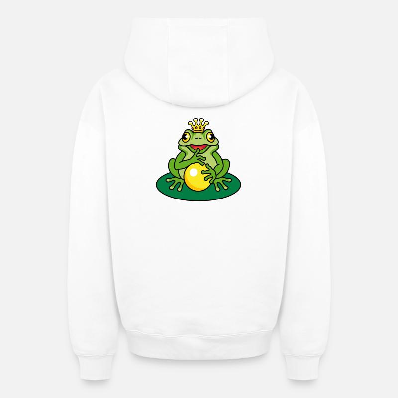 frog king (f) - Sweat à capuche unisexe zippé oversize épais SPREAD - blanc