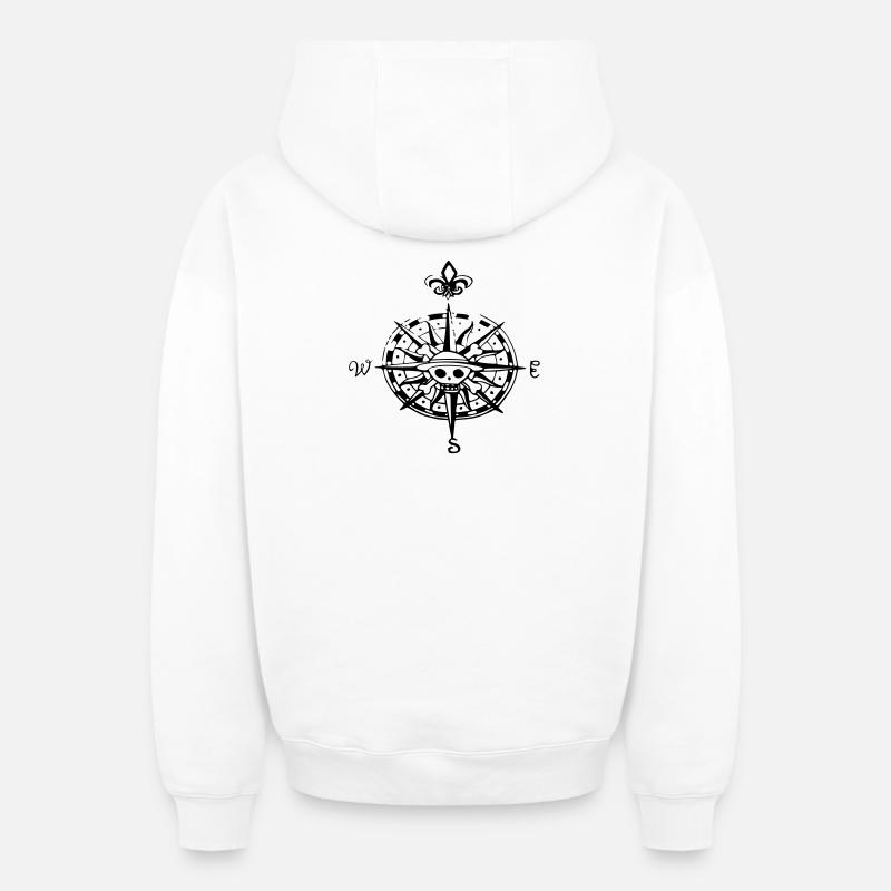 op compas Kompass - Oversized Heavyweight Unisex Zip Hoodie - Weiß