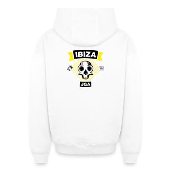 IBIZA – Bachelor Party under Palm Trees - Oversized Heavyweight Unisex Zip Hoodie - white - Back - AI Model Male 178 light (178cm)