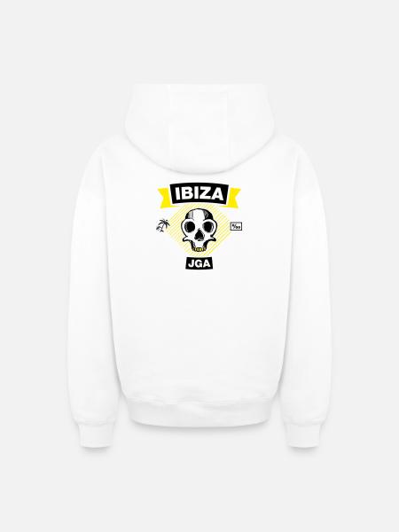 IBIZA – JGA unter Palmen - Oversized Heavyweight Unisex Zip Hoodie - Weiß