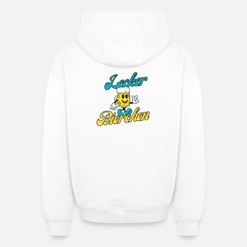 Lecker Bierchen - Oversized Heavyweight Unisex Zip Hoodie - Weiß