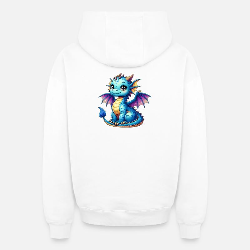 Dragon - Sweat à capuche unisexe zippé oversize épais SPREAD - blanc