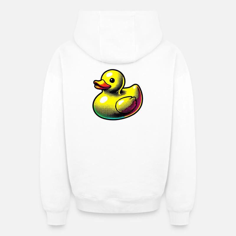 Caneton Canard Canard Canard - Sweat à capuche unisexe zippé oversize épais SPREAD - blanc