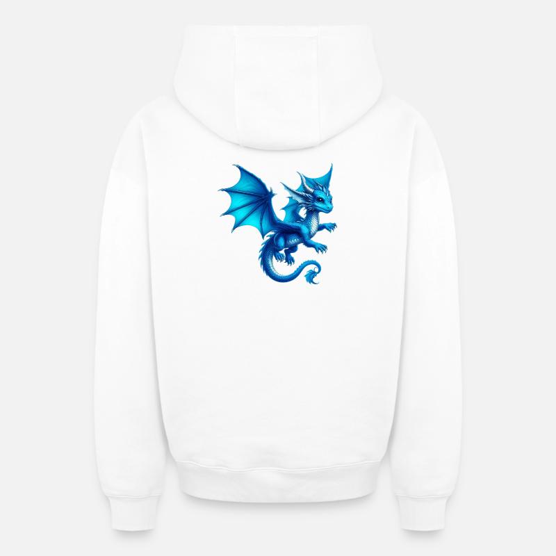 Dragon - Sweat à capuche unisexe zippé oversize épais SPREAD - blanc