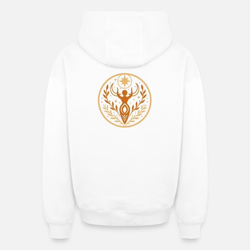 Déesse Litha du solstice d’été - Sweat à capuche unisexe zippé oversize épais SPREAD - blanc