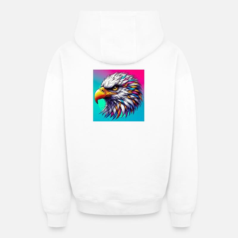 aigle - Sweat à capuche unisexe zippé oversize épais SPREAD - blanc