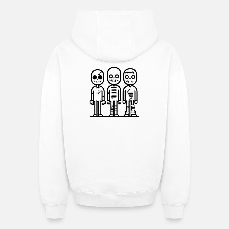 zombie_3 - Sweat à capuche unisexe zippé oversize épais SPREAD - blanc