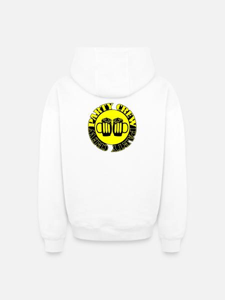 Party Crew Beer - Oversized Heavyweight Unisex Zip Hoodie - white