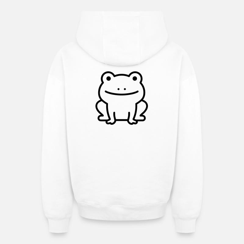 Frosch - Oversized Heavyweight Unisex Zip Hoodie - Weiß