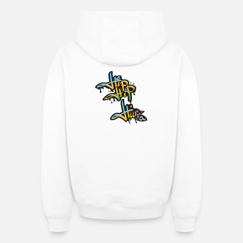 Hip Hip Hooray - Sweat à capuche unisexe zippé oversize épais SPREAD - blanc