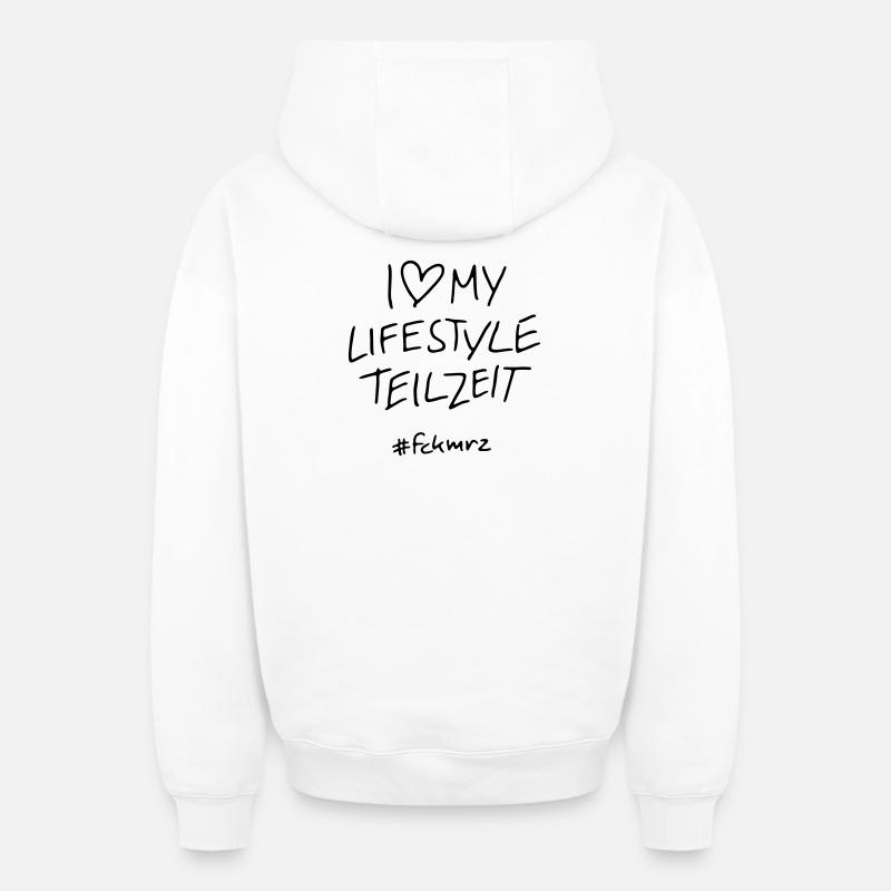 Temps de vie - Sweat à capuche unisexe zippé oversize épais SPREAD - blanc