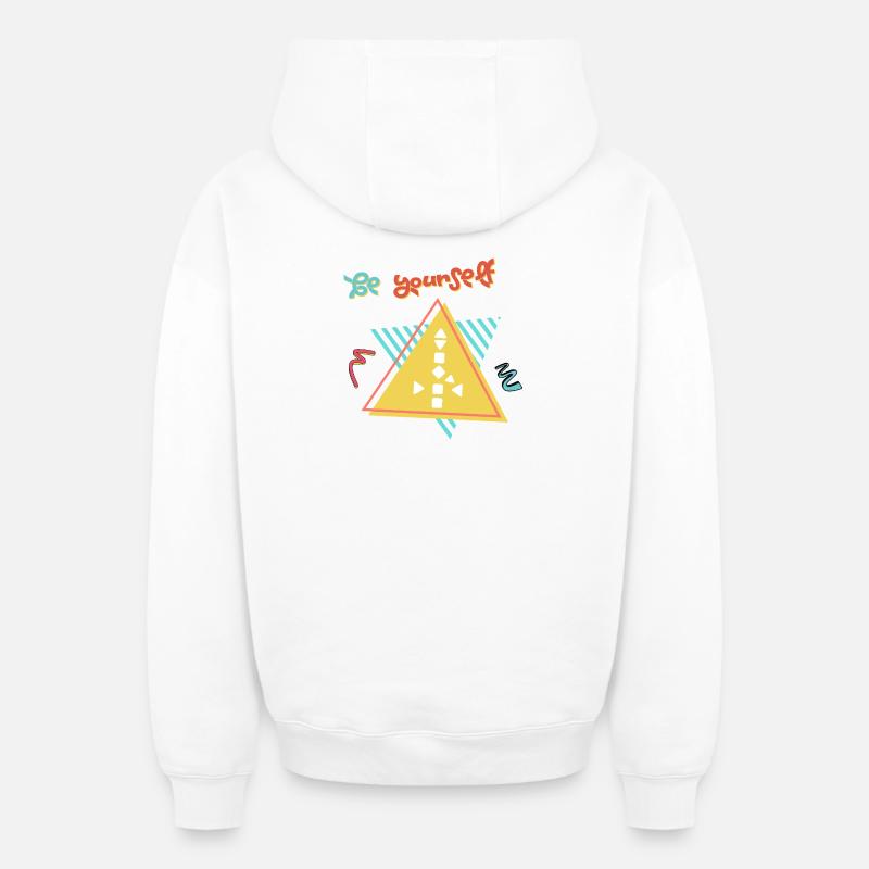 Sois toi-même - Sweat à capuche unisexe zippé oversize épais SPREAD - blanc
