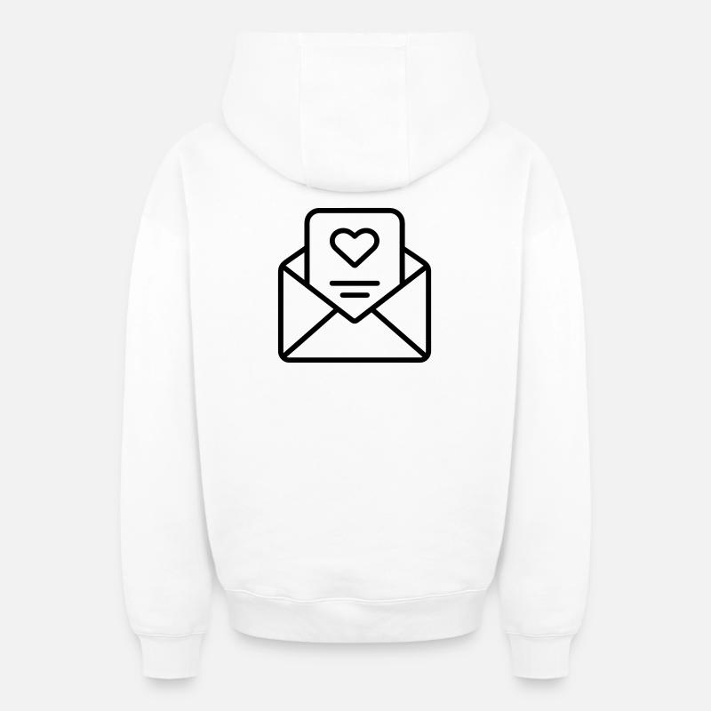 lettre d’amour - Sweat à capuche unisexe zippé oversize épais SPREAD - blanc