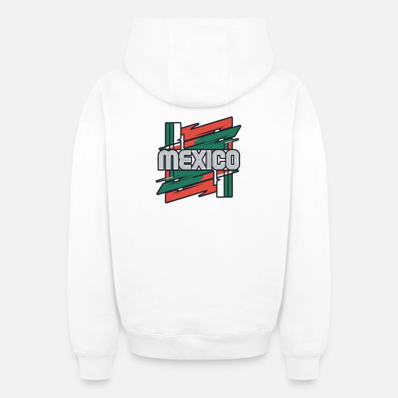 Mexique - Sweat à capuche unisexe zippé oversize épais SPREAD - blanc