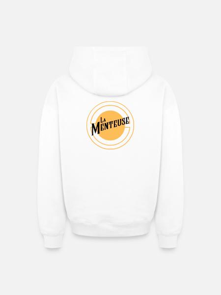 La Menteuse - Sweat à capuche unisexe zippé oversize épais SPREAD - blanc