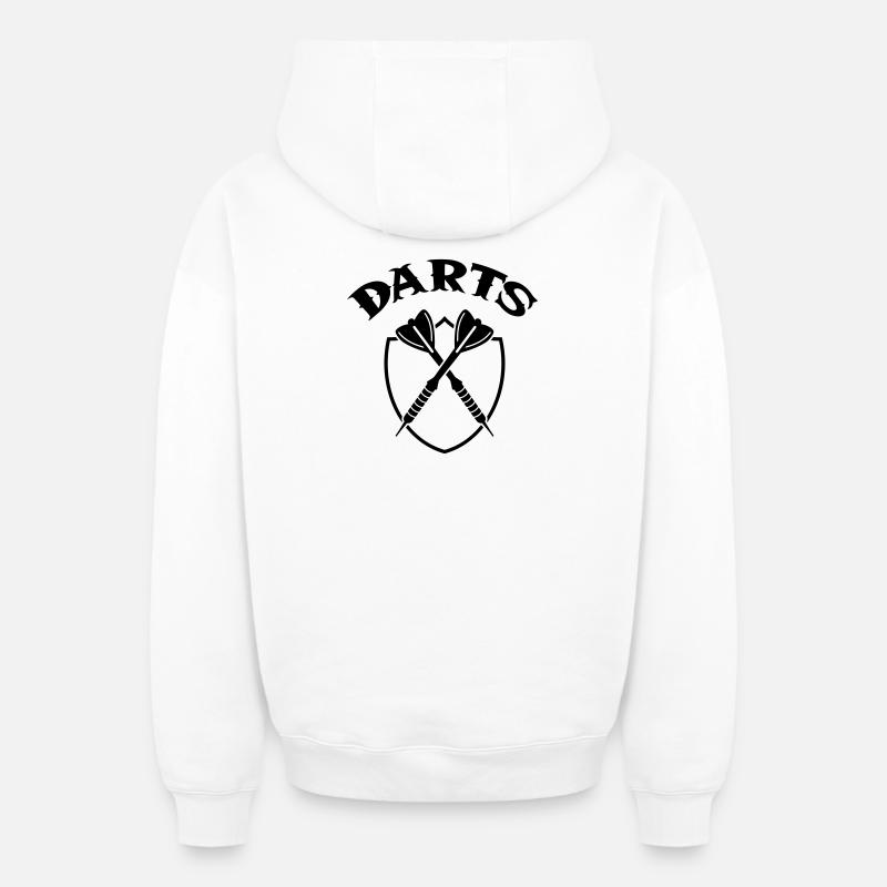 fléchettes - Sweat à capuche unisexe zippé oversize épais SPREAD - blanc