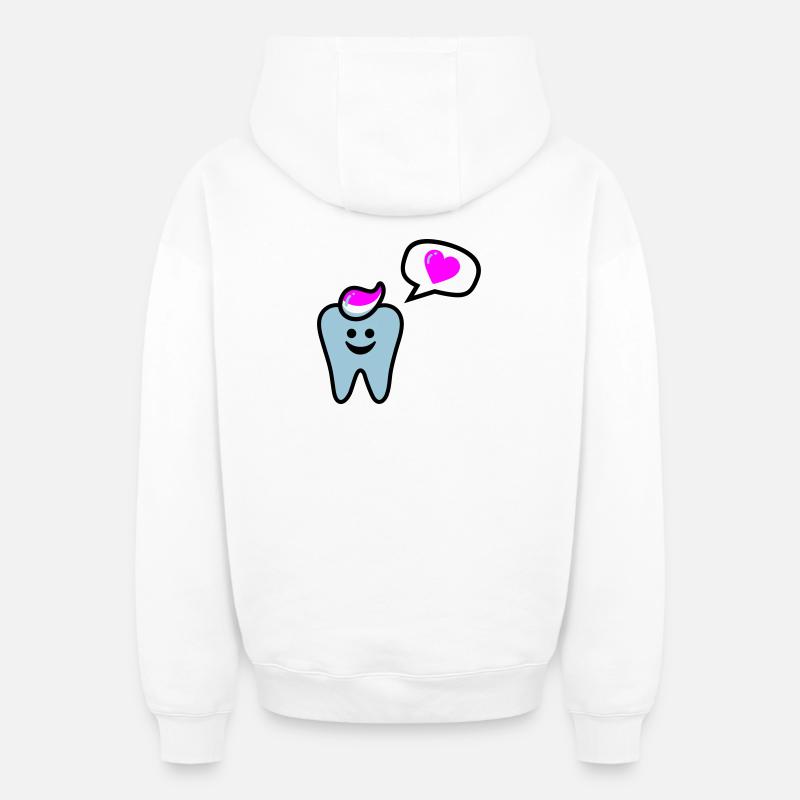 zahn punk zahnarzt dentist - Sweat à capuche unisexe zippé oversize épais SPREAD - blanc