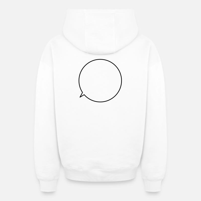 Speech bubble request text customizable - Oversized Heavyweight Unisex Zip Hoodie - white