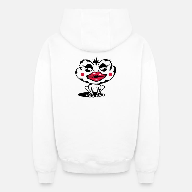 Eine Kröte mit dicker Lippe - Oversized Heavyweight Unisex Zip Hoodie - Weiß
